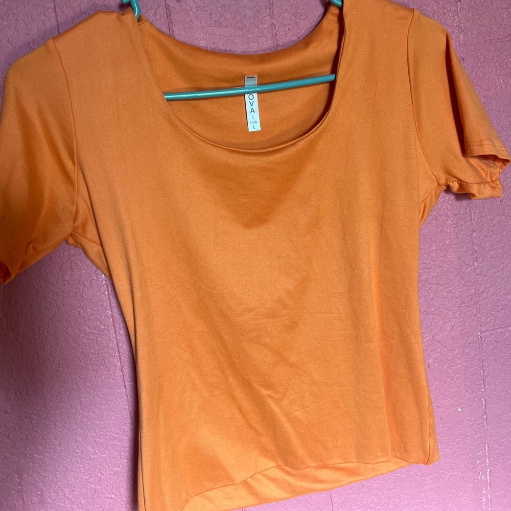 orange crop top